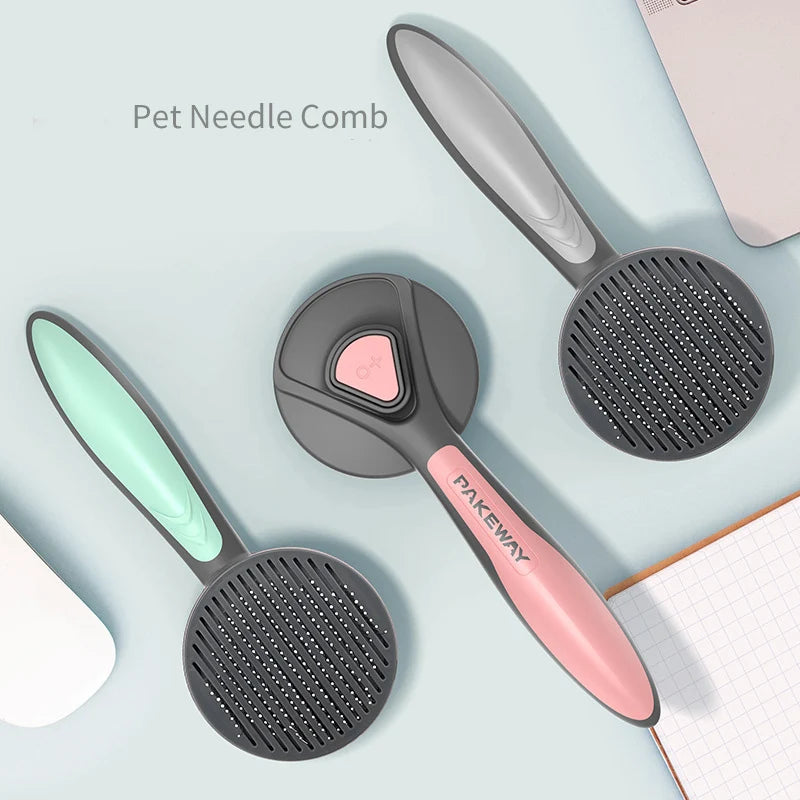 Brosse de Massage pour Chats et Chiens - Peigne Anti-Puces pour Animaux à Poils Longs