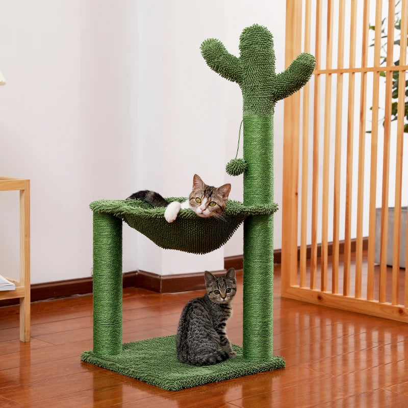 Arbre à Chat Cactus avec Griffoir en Sisal et Hamac Confortable