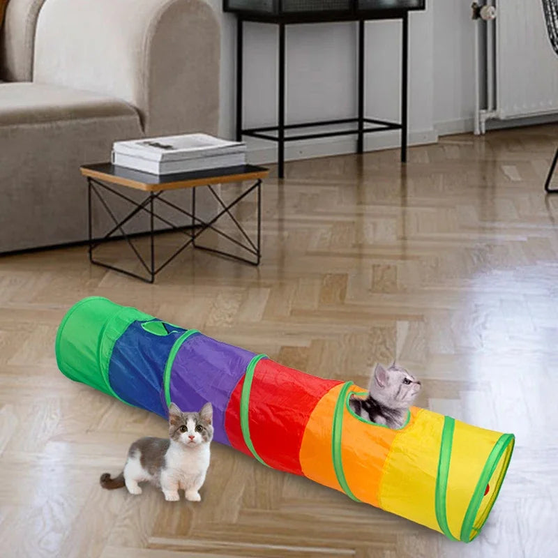 Tunnel Pliable pour Chat - Jouet Interactif et Amusant