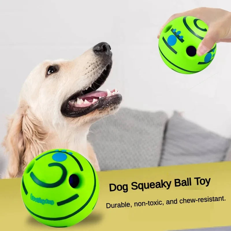 Balle Jouet Interactif pour Chien - Wobble Wag Giggle Ball