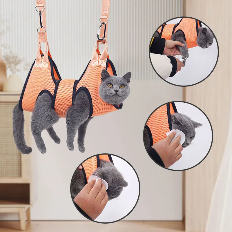 Cat Grooming Hammock - Amusement et Praticité