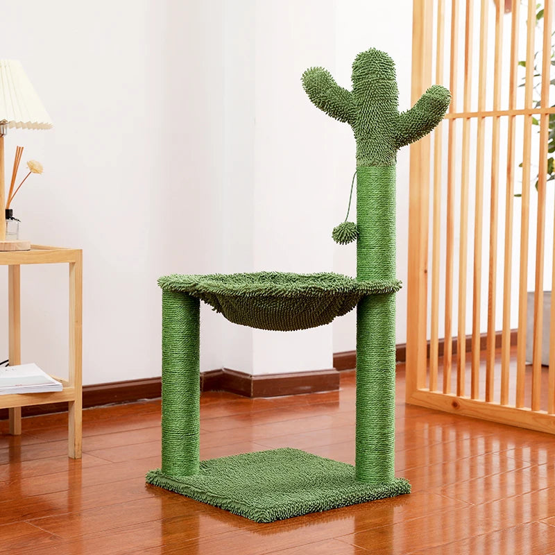 Arbre à Chat Cactus avec Griffoir en Sisal et Hamac Confortable