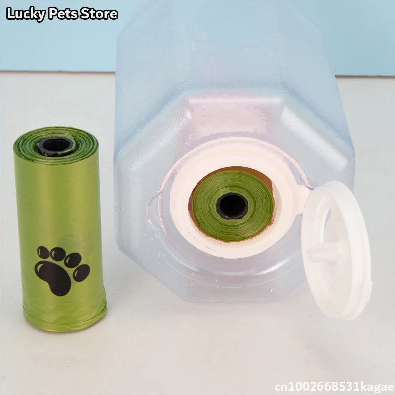 Bouteille d’eau portable 3-en-1 pour animaux – Hydratation, Nourriture et Sacs pour Déchets