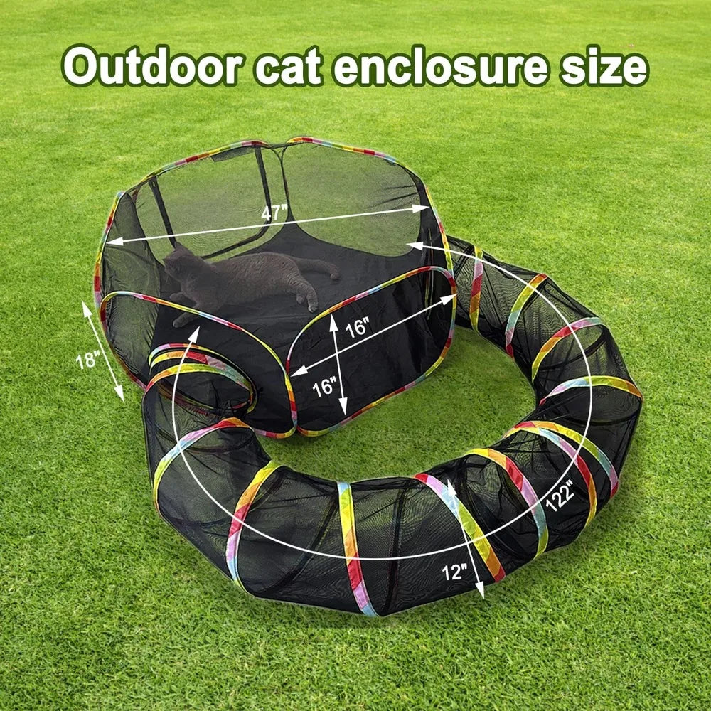 Enclos Extérieur Portable pour Chats - Tentes et Aire de Jeu Sans Cage