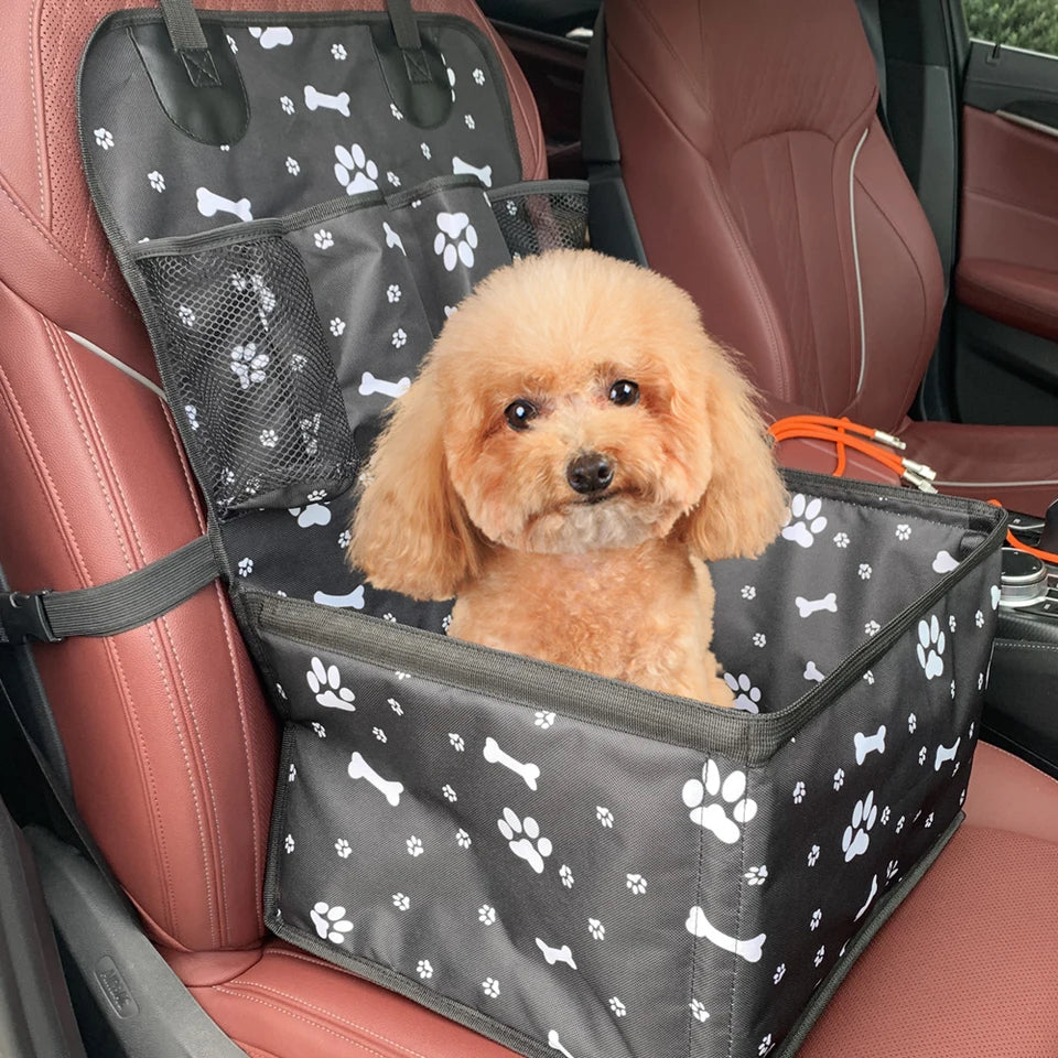 Siège Auto pour Chiens avec Poches de Rangement - Voyage en Confort pour les Petits et Moyens Chiens