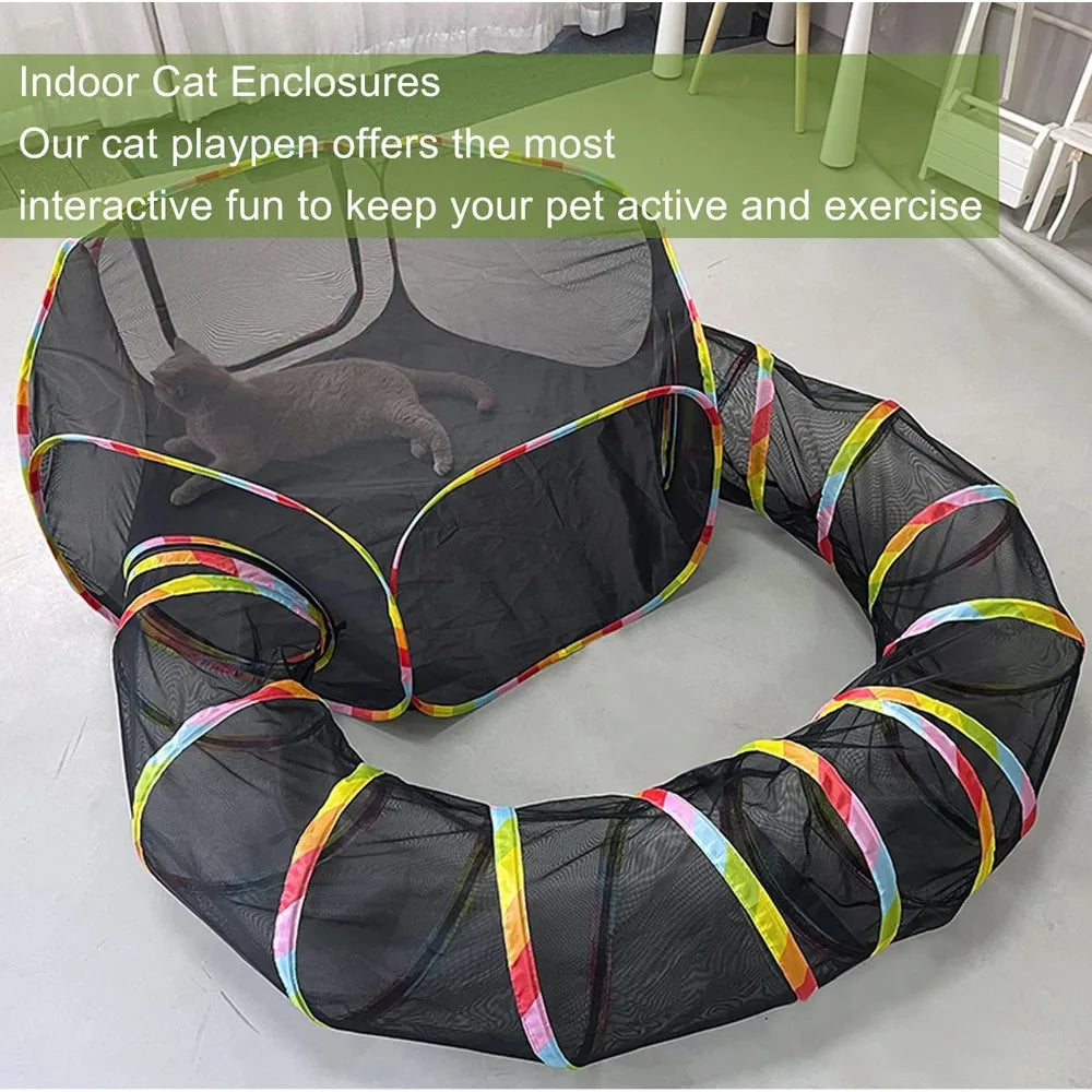 Enclos Extérieur Portable pour Chats - Tentes et Aire de Jeu Sans Cage