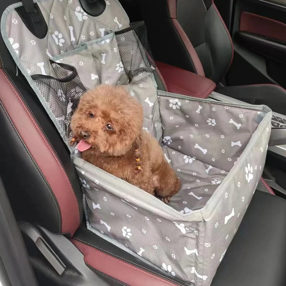 Siège Auto pour Chiens avec Poches de Rangement - Voyage en Confort pour les Petits et Moyens Chiens